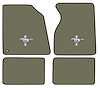 Molded Cut Pile Floor Mats for 1994-2004 Ford Mustang [Silver Running Pony Logo, 4-Piece, Smoke] - image 1
