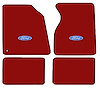 Molded Cut Pile Floor Mats for 1994-2004 Ford Mustang [Ford In Oval Logo, 4-Piece, Dark Red/Carmine] - image 1