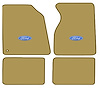Molded Cut Pile Floor Mats for 1994-2004 Ford Mustang [Ford In Oval Logo, 4-Piece, Desert Tan] - image 1
