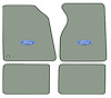 Molded Cut Pile Floor Mats for 1994-2004 Ford Mustang [Ford In Oval Logo, 4-Piece, Dove Gray] - image 1