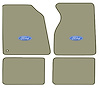 Molded Cut Pile Floor Mats for 1994-2004 Ford Mustang [Ford In Oval Logo, 4-Piece, Sandalwood] - image 1