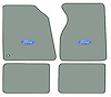 Molded Cut Pile Floor Mats for 1994-2004 Ford Mustang [Ford In Oval Logo, 4-Piece, Mist Gray] - image 1