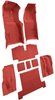 Molded Loop Complete Interior Carpet for 1969 Chevy Corvette Coupe & Roadster [Automatic, Mass Backing, Red] - image 2