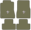 Molded Cut Pile Floor Mats for 2005-2009 Ford Mustang [Silver Running Pony Logo, 4-Piece, Sandalwood] - image 1