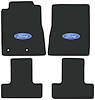 Molded Cut Pile Floor Mats for 2010-2014 Ford Mustang [Ford In Oval Logo, 4-Piece, Ebony] - image 1