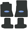 Molded Cut Pile Floor Mats for 2015-2023 Ford Mustang [Ford In Oval Logo, 4-Piece, Ebony] - image 1