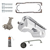 Stock-Style Replacement Oil Pan Kit for 1979-1995 Ford Mustang 5.0L w/Low Oil Level Sensor Port [Chrome] - image 1