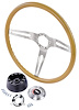 3-Spoke Comfort Grip Steering Wheel Kit Fits Select 1967-1969 Chevrolet Cars & 1960-1975 Chevrolet & GMC Trucks [Saddle Grip]