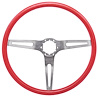 3-Spoke Comfort Grip Steering Wheel Fits Select 1967-1972 Chevrolet Cars & 1960-1975 Chevrolet & GMC Trucks [Red Grip]