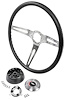 3-Spoke Comfort Grip Steering Wheel Kit Fits Select 1969-1972 Chevrolet Cars [Black Grip] - image 1