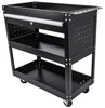 3-Shelf Shop Cart [200 lb. Capacity, Black] - image 2