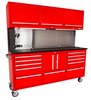 72 in. 11-Drawer Rolling Tool Cabinet with Upper Storage [Red] - image 2