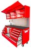 72 in. 11-Drawer Rolling Tool Cabinet with Upper Storage [Red] - image 3