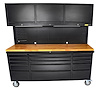 72 in. 15-Drawer Rolling Tool Cabinet with Upper Storage [Black] - image 1