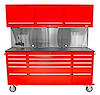 72 in. 15-Drawer Rolling Tool Cabinet with Upper Storage [Red] - image 1