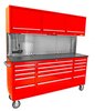 72 in. 15-Drawer Rolling Tool Cabinet with Upper Storage [Red] - image 2