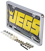 License Plate Frame with Chrome Finish, Clear Bubble Cover and Fasteners - image 1