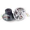 Tri-Bar Round Headlights Black Dot with Amber Signal - image 1