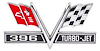"396 Turbo-Jet" Cross Flag Fender Emblem for 1965-1967 Chevy Bel Air, Biscayne, Camaro, Chevelle, Corvette, El Camino, Impala - image 1