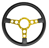 Formula Steering Wheel for 1970-1981 Pontiac Firebird Trans AM [Gold 3-Spoke w/Black Grip]