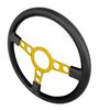 Formula Steering Wheel for 1970-1981 Pontiac Firebird Trans AM [Gold 3-Spoke w/Black Grip] - image 2