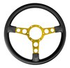 Formula Steering Wheel for 1970-1981 Pontiac Firebird Trans AM [Gold 3-Spoke w/Black Grip] - image 3