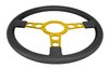 Formula Steering Wheel for 1970-1981 Pontiac Firebird Trans AM [Gold 3-Spoke w/Black Grip] - image 4