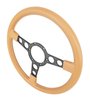 Formula Steering Wheel for 1970-1981 Pontiac Firebird Trans AM [Black 3-Spoke w/Tan Grip] - image 2