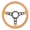 Formula Steering Wheel for 1970-1981 Pontiac Firebird Trans AM [Black 3-Spoke w/Tan Grip] - image 3