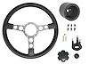 Formula Steering Wheel Kit for 1970-1981 Pontiac Firebird Trans AM [Silver 3-Spoke w/Black Grip & TA Red Bird Emblem] - image 1
