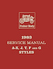 Fisher Body Service Manual for 1983 Buick, Cadillac, Chevrolet, Oldsmobile and Pontiac Models, A-F-G-J-T-X Body Styles - image 1