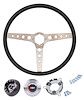 3-Spoke Steering Wheel Kit Fits Select 1960-1975 Chevy/GMC Trucks, 1969-1972 GM Cars [Round Holes, Black Grip/Hub] - image 1