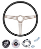 3-Spoke Steering Wheel Kit Fits Select 1960-1975 GM Trucks, 1969-1972 GM Cars [Banjo Spokes, Black Grip/Hub] - image 1