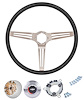 3-Spoke Steering Wheel Kit Fits Select 1960-1975 GM Trucks, 1969-1972 GM Cars [Banjo Spokes, Black Grip/Chrome Hub] - image 1