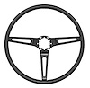 3-Spoke Comfort Grip Steering Wheel w/Stainless Steel Outer Ring for 1969-1972 GM Cars & 1960-1975 GM Trucks [Black Spokes]
