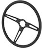 3-Spoke Comfort Grip Steering Wheel w/Stainless Steel Outer Ring for 1969-1972 GM Cars & 1960-1975 GM Trucks [Black Spokes] - image 2