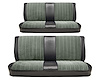 Front and Rear Bench Seat Upholstery for 1973-1980 Chevrolet/GMC Crew Cab Truck [Madrid Grain/Regal Velour, Black/Silver] - image 1