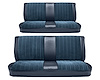Front and Rear Bench Seat Upholstery for 1973-1980 Chevrolet/GMC Crew Cab Truck [Madrid Grain/Regal Velour, Navy Blue/Blue] - image 1