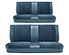 Front and Rear Bench Seat Upholstery for 1973-1980 Chevrolet/GMC Crew Cab Truck [Madrid Grain/Regal Velour, Medium Blue/Blue] - image 1