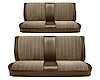 Front and Rear Bench Seat Upholstery for 1973-1980 Chevy/GMC Crew Cab Truck [Madrid Grain/Regal Velour, Dark Saddle/Sandstone] - image 1