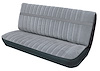 Front Bench Seat Upholstery for 1973-1980 Chevrolet/GMC Crew Cab Truck [Madrid Grain/Regal Velour, Black/Silver] - image 1