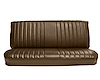 Front Bench Seat Upholstery for 1981-1987 Chevrolet/GMC Standard/Crew Cab Truck [Madrid Grain Vinyl, With Pleats, Dark Saddle] - image 1