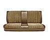 Front Bench Seat Upholstery for 1981-1987 Chevy/GMC Standard/Crew Cab Truck [Dark Saddle Madrid, With Pleats, Sandstone Velour] - image 1