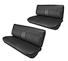Front and Rear Bench Seat Upholstery for 1981-1987 Chevrolet/GMC Crew Cab Truck [Madrid Grain Vinyl, Black] - image 1