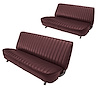 Front and Rear Bench Seat Upholstery for 1981-1987 Chevy/GMC Crew Cab Truck [Seat Belt Cutouts, Madrid, Maroon] - image 1