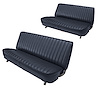 Front and Rear Bench Seat Upholstery for 1981-1987 Chevy/GMC Crew Cab Truck [Seat Belt Cutouts, Madrid, Navy Blue] - image 1