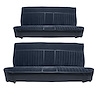 Front and Rear Bench Seat Upholstery for 1981-1987 Chevy/GMC Crew Cab Truck [Vertical Pleats, Navy Blue/Blue] - image 1