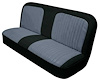 Bench Seat Upholstery with Open Backrest for 1967-1972 Chevrolet/GMC Standard Cab Truck [Black Madrid/Silver Regal Velour] - image 1