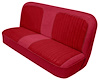 Bench Seat Upholstery with Open Backrest for 1967-1972 Chevrolet/GMC Standard Cab Truck [Red Madrid/Torch Red Encore Velour] - image 1