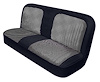Bench Seat Upholstery with Open Backrest for 1967-1972 Chevrolet/GMC Standard Cab Truck [White-Black Cloth, Black Oxen]